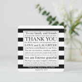 Platzkarte für Hochzeitstellen dank Nachricht (Stehend Vorderseite)