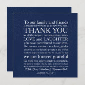 Platzkarte für Hochzeitstellen dank Nachricht Dankeskarte (Vorne/Hinten)