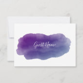 Platzkarte für lila Aquarellnamen (Rückseite)