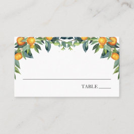 Platzkarte für Orangen und Grüne Visitenkarte