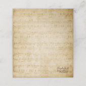 Platzkarte für Vintage Musik oder Begleitkarte (Außenseite Aufgefaltet)