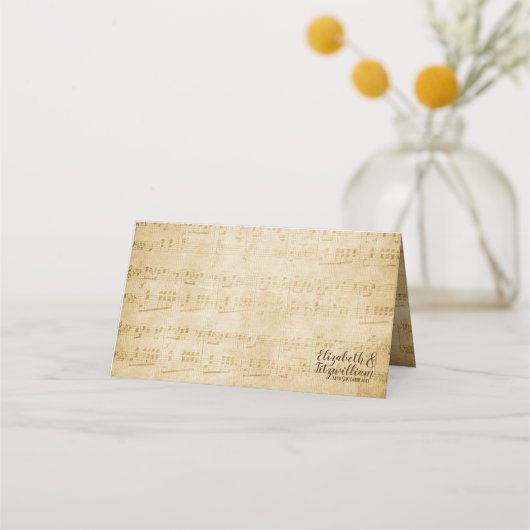 Platzkarte für Vintage Musik oder Begleitkarte (Vorderseite)