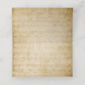 Platzkarte für Vintage Musik oder Begleitkarte (Innenseite Aufgefaltet)