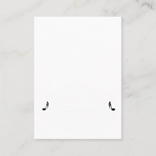 Platzkarte für weiße Musik (Vorderseite)