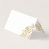Platzkarte Goldpaisley-Spitze Mandala Visitenkarten (Rückseite)
