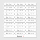 Platzkarte Guest Names x30 Whimsical Handwriting Aufkleber (Blatt)