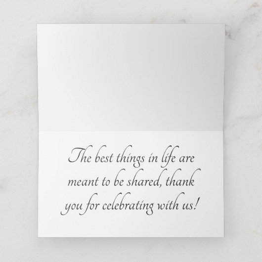 Platzkarte Hochzeit (Innenseite Aufgefaltet)