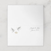 Platzkarte-Hochzeit-Tauben-Individuelle Name mit f Platzkarte (Außenseite Aufgefaltet)