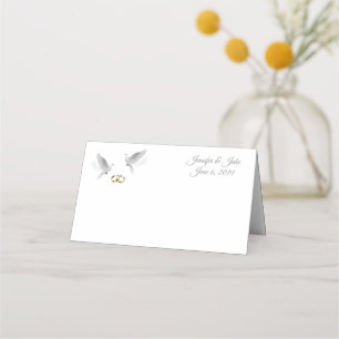 Platzkarte-Hochzeit-Tauben-Individuelle Name mit f Platzkarte