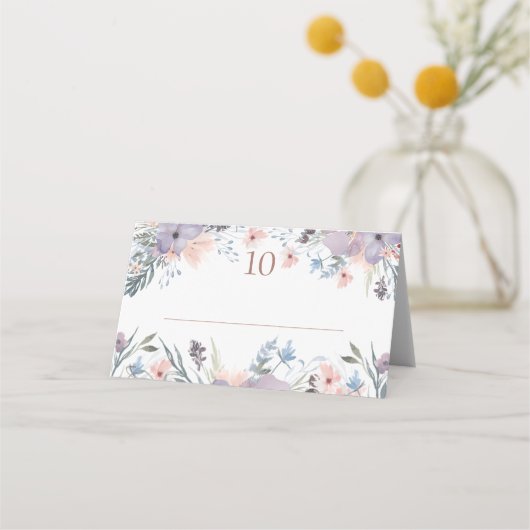 Platzkarte Hochzeiten von Boho Floral Wildblumen (Vorderseite)
