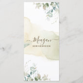 Platzkarte/ Menü, elegante Vegetation und Wasserfa Menükarte (Rückseite)