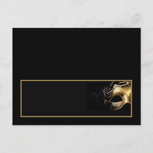 Platzkarte Mis XV Gold Black Postkarte (Vorderseite)