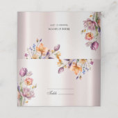 Platzkarte mit farbenfrohen Frühlingsblumen (Außenseite Aufgefaltet)