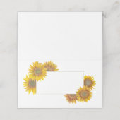 Platzkarte mit handgemalten Sonnenblumen (Außenseite Aufgefaltet)
