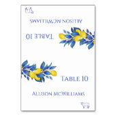 Platzkarte-Mittelmeer-Fleisch-Symbol - Tabelle Tischnummer (Vorderseite)