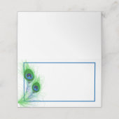 Platzkarte-Pfauenfedern mit falschem Namen Platzkarte (Außenseite Aufgefaltet)