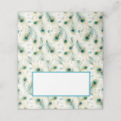 Platzkarte-Pfauenfedern mit falschem Namen Platzkarte (Außenseite Aufgefaltet)