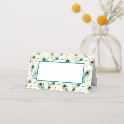 Platzkarte-Pfauenfedern mit falschem Namen Platzkarte (Vorderseite)