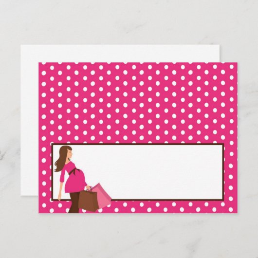 Platzkarte Pink Mod Mama Polka Dots Postkarte (Vorne/Hinten)