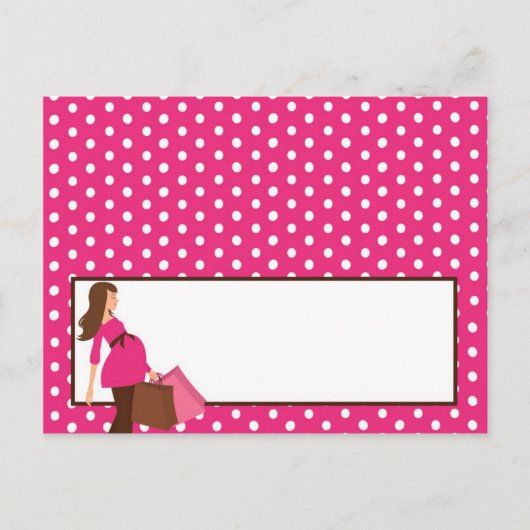 Platzkarte Pink Mod Mama Polka Dots Postkarte (Vorderseite)