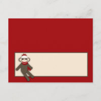 Platzkarte Red Sock Monkey