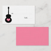 Platzkarte Rosa/Schwarze Gitarre (Vorne/Hinten)