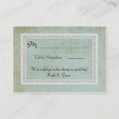 Platzkarte Rustikale Spitzen mit Vintagem Leinenbr (Rückseite)