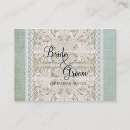 Platzkarte Rustikale Spitzen mit Vintagem Leinenbr