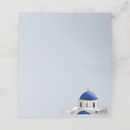 Platzkarte Santorini Blue (Außenseite Aufgefaltet)