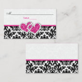 Platzkarte Schwarz, Weiß, Rosa Herzklopfen (Vorne/Hinten)