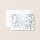 Platzkarte Silver Greenery Folienkarte (Rückseite mit Umschlag)