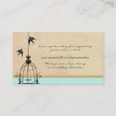 Platzkarte Vintager Vogelkäfige mit Menüauswahl (Rückseite)