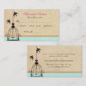 Platzkarte Vintager Vogelkäfige mit Menüauswahl (Vorne/Hinten)