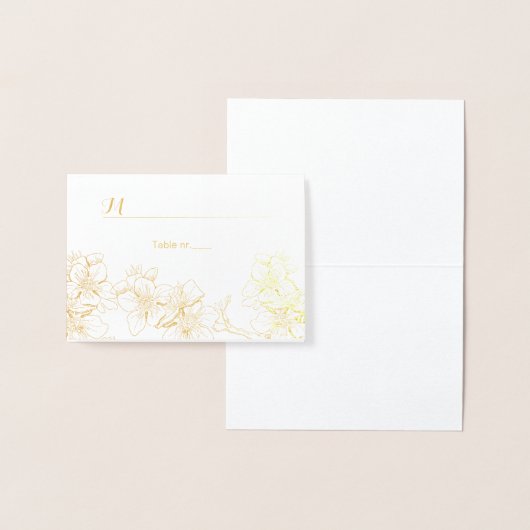 Platzkarte von Blume aus Gold | Begleitkarte Folienkarte (Anzeige)