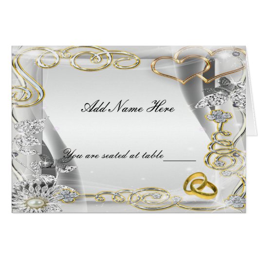 Platzkarte von Hochzeitsrunden und Hörtischen (Vorderseite (Horizontal))