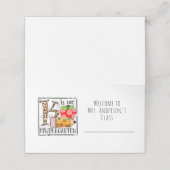 Platzkarte von Klassenräumen (Außenseite Aufgefaltet)