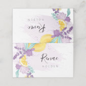 Platzkarte von Lavendel und Zitrone, Frischetikett (Außenseite Aufgefaltet)