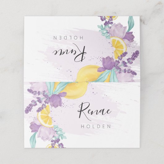 Platzkarte von Lavendel und Zitrone, Frischetikett (Außenseite Aufgefaltet)