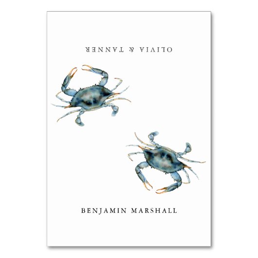 Platzkarte von Meeresfrüchten Tischnummer (Vorderseite)