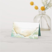 Platzkarte Watercolor Beach Coastal Wedding (Vorderseite)