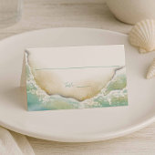 Platzkarte Watercolor Beach Coastal Wedding
