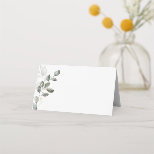 Platzkarte "Watercolor Greenery" (Rückseite)