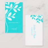 Platzkarte Wedding Leaf Branch Blue (Vorne/Hinten)