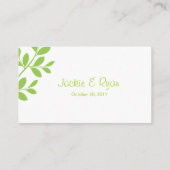 Platzkarte Wedding Leaf Branch Linke grün (Rückseite)