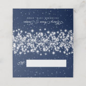 Platzkarte Wedding Winter Sparkle Navy Blue (Außenseite Aufgefaltet)