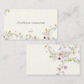 Platzkarte weiblicher Wildblume Brautparty (Vorne/Hinten)