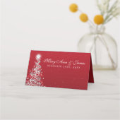 Platzkarte Weihnachten Hochzeit Silver Red (Rückseite)