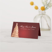 Platzkarte Weihnachtsfeier Gold Red (Rückseite)