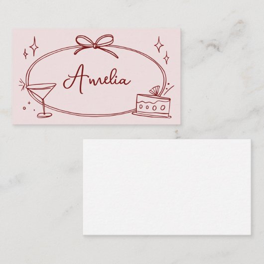 Platzkarte zum Geburtstag (Vorne/Hinten)