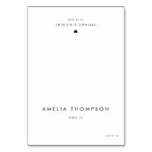 Platzkarte zum Minimalistischen Hochzeitsessen Tischnummer (Vorderseite)